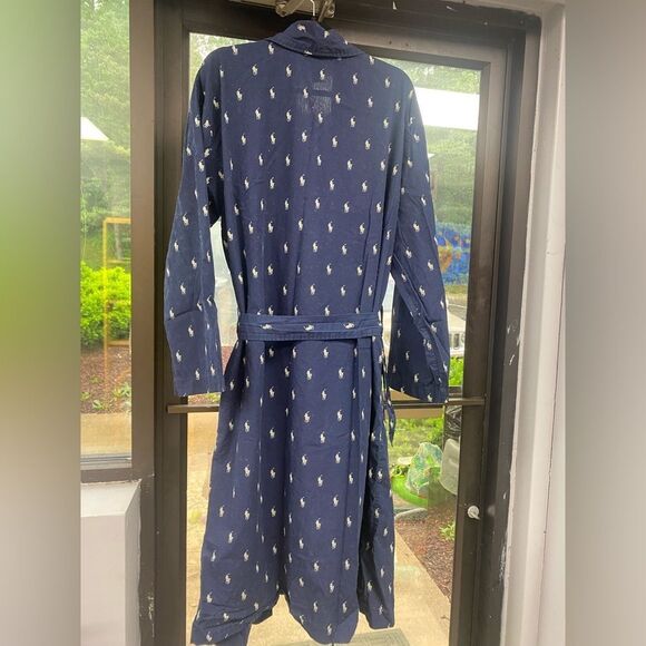 Men's Polo Player Bath Robe Size SMALL/MEDIUM all over print with belt - Picture 6 of 6